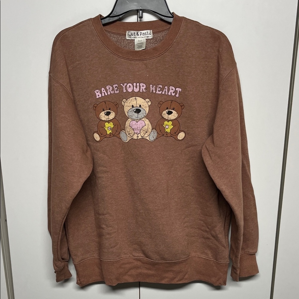 Cut & Paste Bear Your Heart Graphic Sweatshirt Medium